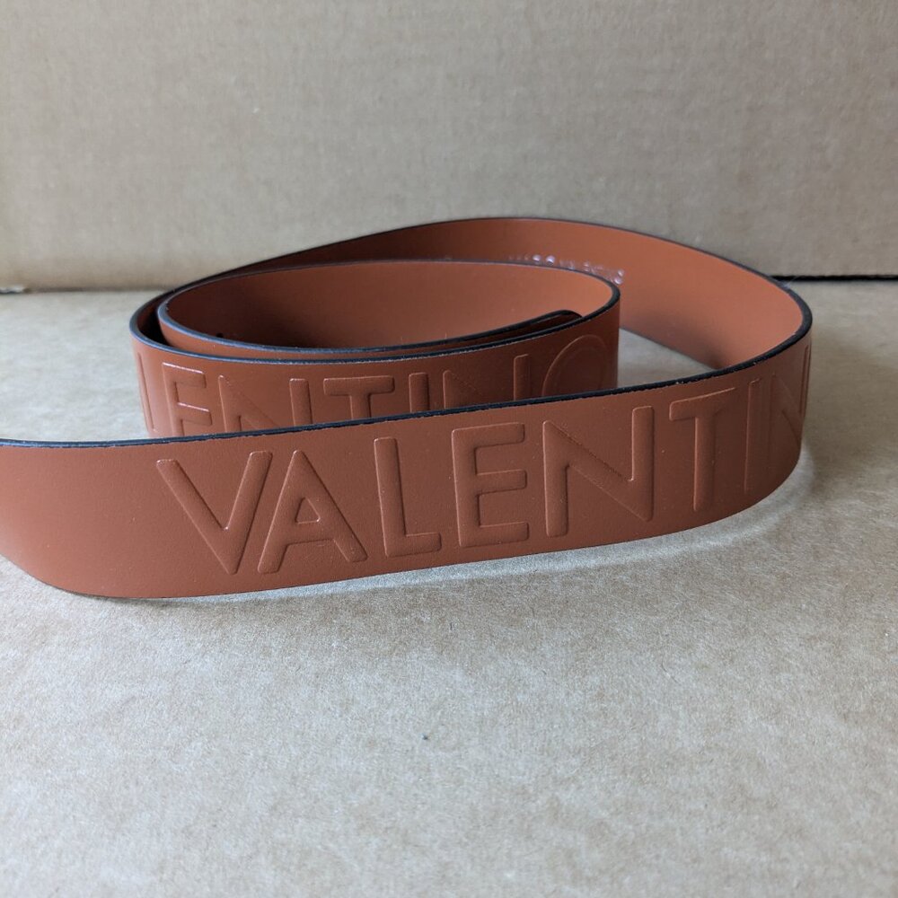 Milo Soave Logo Leather Belt by Valentino - Size 42 - Picture 3 of 4